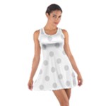 Polka Dots - Gainsboro Gray on White Cotton Racerback Dress