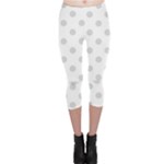 Polka Dots - Gainsboro Gray on White Capri Leggings