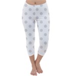 Polka Dots - Gainsboro Gray on White Capri Winter Leggings