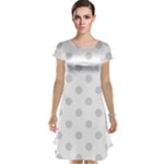 Polka Dots - Gainsboro Gray on White Cap Sleeve Nightdress