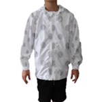 Polka Dots - Gainsboro Gray on White Hooded Wind Breaker (Kids)