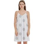Polka Dots - Gainsboro Gray on White Women s Reversible Sports Bra with Border
