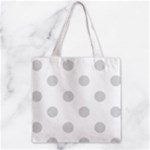 Polka Dots - Gainsboro Gray on White Zipper Grocery Tote Bag