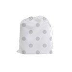 Polka Dots - Gainsboro Gray on White Drawstring Pouch (M)