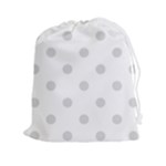 Polka Dots - Gainsboro Gray on White Drawstring Pouch (XXl)