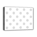 Polka Dots - Gainsboro Gray on White Deluxe Canvas 16  x 12  (Stretched)