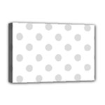 Polka Dots - Gainsboro Gray on White Deluxe Canvas 18  x 12  (Stretched)