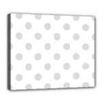 Polka Dots - Gainsboro Gray on White Deluxe Canvas 24  x 20  (Stretched)