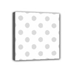 Polka Dots - Gainsboro Gray on White Mini Canvas 4  x 4  (Stretched)