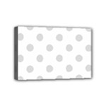 Polka Dots - Gainsboro Gray on White Mini Canvas 6  x 4  (Stretched)
