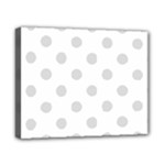 Polka Dots - Gainsboro Gray on White Canvas 10  x 8  (Stretched)