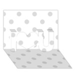 Polka Dots - Gainsboro Gray on White I Love You 3D Greeting Card (7x5)