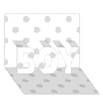 Polka Dots - Gainsboro Gray on White BOY 3D Greeting Card (7x5)