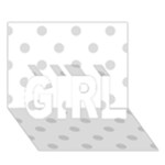 Polka Dots - Gainsboro Gray on White GIRL 3D Greeting Card (7x5)
