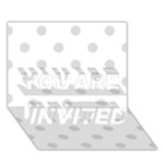 Polka Dots - Gainsboro Gray on White YOU ARE INVITED 3D Greeting Card (7x5)
