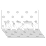 Polka Dots - Gainsboro Gray on White PARTY 3D Greeting Card (8x4)
