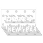 Polka Dots - Gainsboro Gray on White Happy New Year 3D Greeting Card (8x4)