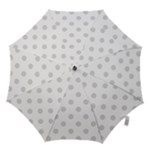 Polka Dots - Gainsboro Gray on White Hook Handle Umbrella (Large)