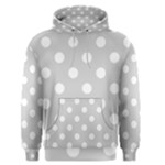 Polka Dots - White on Light Gray Men s Pullover Hoodie