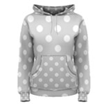 Polka Dots - White on Light Gray Women s Pullover Hoodie