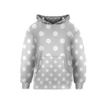 Polka Dots - White on Light Gray Kid s Pullover Hoodie