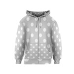 Polka Dots - White on Light Gray Kid s Zipper Hoodie