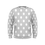 Polka Dots - White on Light Gray Kid s Sweatshirt