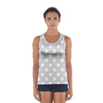 Polka Dots - White on Light Gray Women s Sport Tank Top