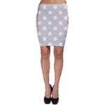 Polka Dots - White on Light Gray Bodycon Skirt