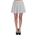 Polka Dots - White on Light Gray Skater Skirt