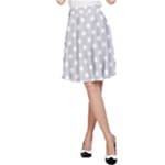 Polka Dots - White on Light Gray A-Line Skirt