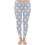 Polka Dots - White on Light Gray Winter Leggings