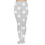 Polka Dots - White on Light Gray Women s Tights