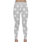 Polka Dots - White on Light Gray Yoga Leggings