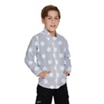 Polka Dots - White on Light Gray Wind Breaker (Kids)