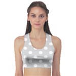 Polka Dots - White on Light Gray Women s Sports Bra
