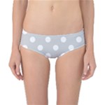 Polka Dots - White on Light Gray Classic Bikini Bottoms