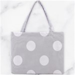 Polka Dots - White on Light Gray Mini Tote Bag