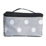 Polka Dots - White on Light Gray Cosmetic Storage Case