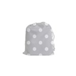 Polka Dots - White on Light Gray Drawstring Pouch (XS)