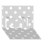 Polka Dots - White on Light Gray I Love You 3D Greeting Card (7x5)
