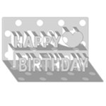 Polka Dots - White on Light Gray Happy Birthday 3D Greeting Card (8x4)