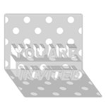 Polka Dots - White on Light Gray YOU ARE INVITED 3D Greeting Card (7x5)