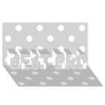 Polka Dots - White on Light Gray BEST BRO 3D Greeting Card (8x4)