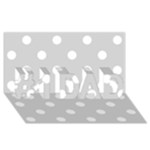 Polka Dots - White on Light Gray #1 DAD 3D Greeting Card (8x4)