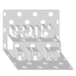 Polka Dots - White on Light Gray You Did It 3D Greeting Card (7x5)