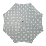 Polka Dots - White on Light Gray Golf Umbrella