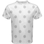 Polka Dots - Light Gray on White Men s Cotton Tee