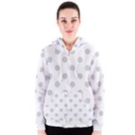 Polka Dots - Light Gray on White Women s Zipper Hoodie