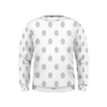 Polka Dots - Light Gray on White Kid s Sweatshirt
